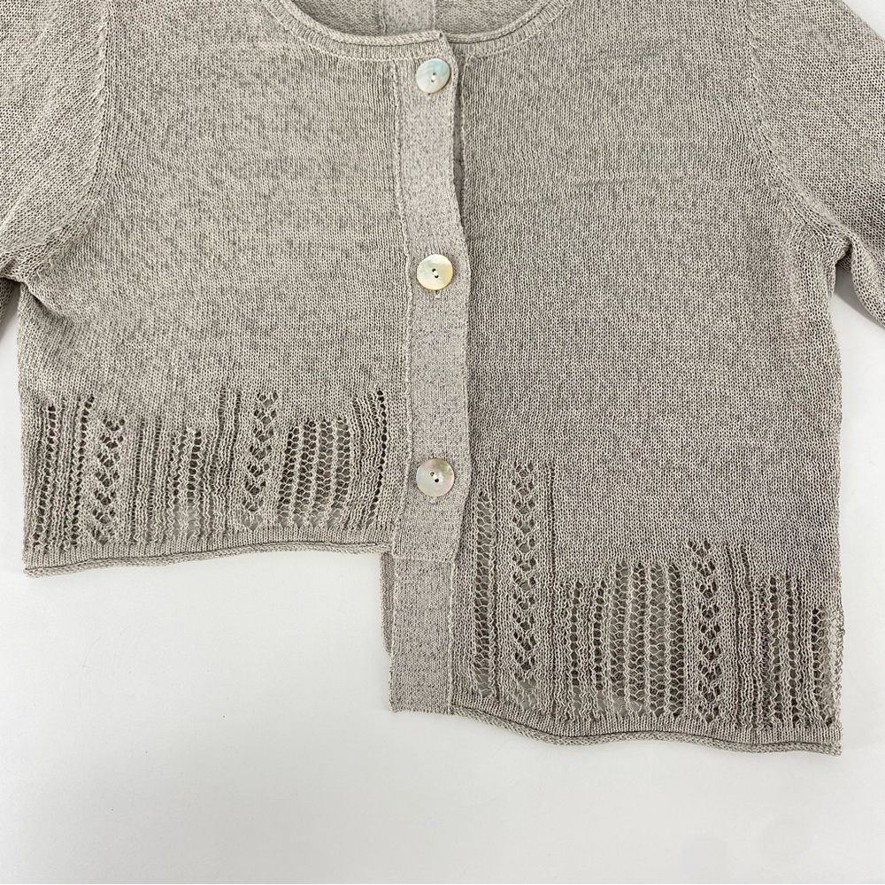 Stella Carakasi Gray Cable Knit Asymmetrical Cropped Cardigan - Picture 6 of 9